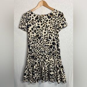 Betsey Johnson Women's Animal Print Ruffle Hem Dress Size 6